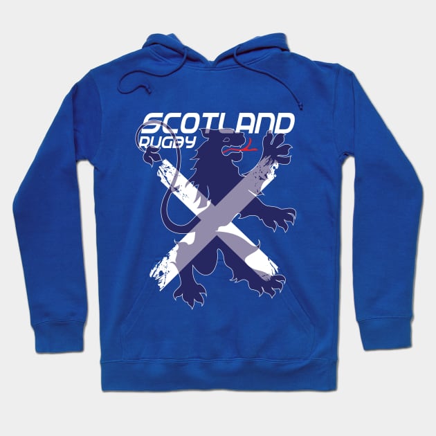 Scottish Rugby Rampant Lion Flag Fan Memorabilia Hoodie by CGD